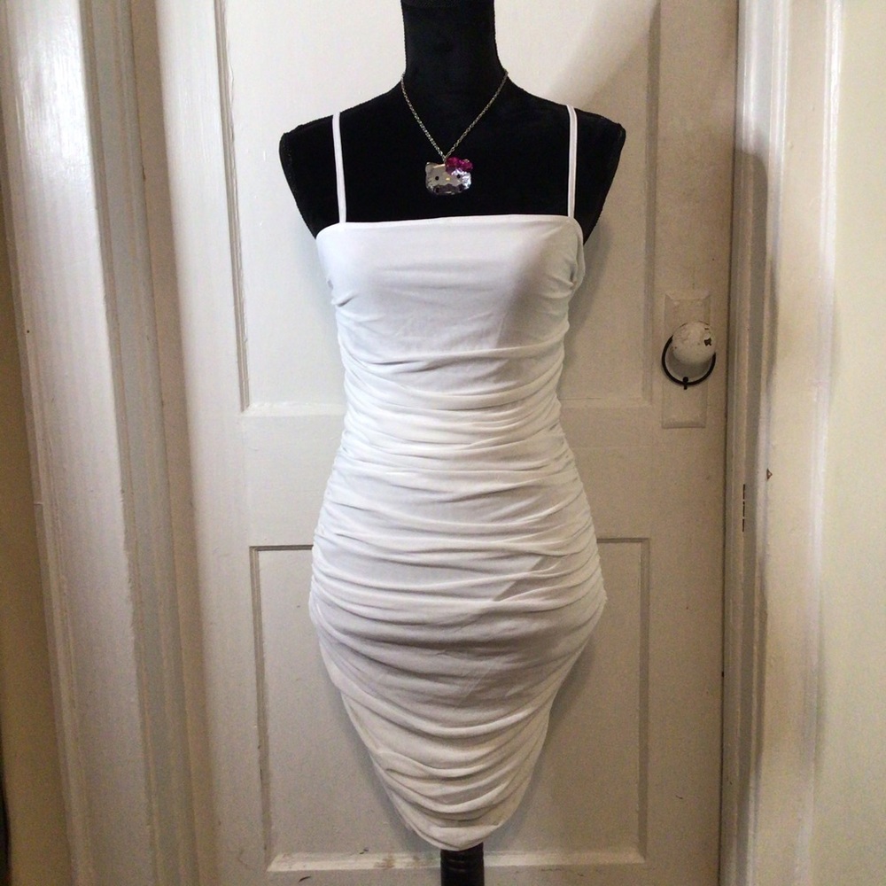 NWOT SHEIN Ruched Mesh Bodycon Mini Dress Size:S - Picture 4 of 8